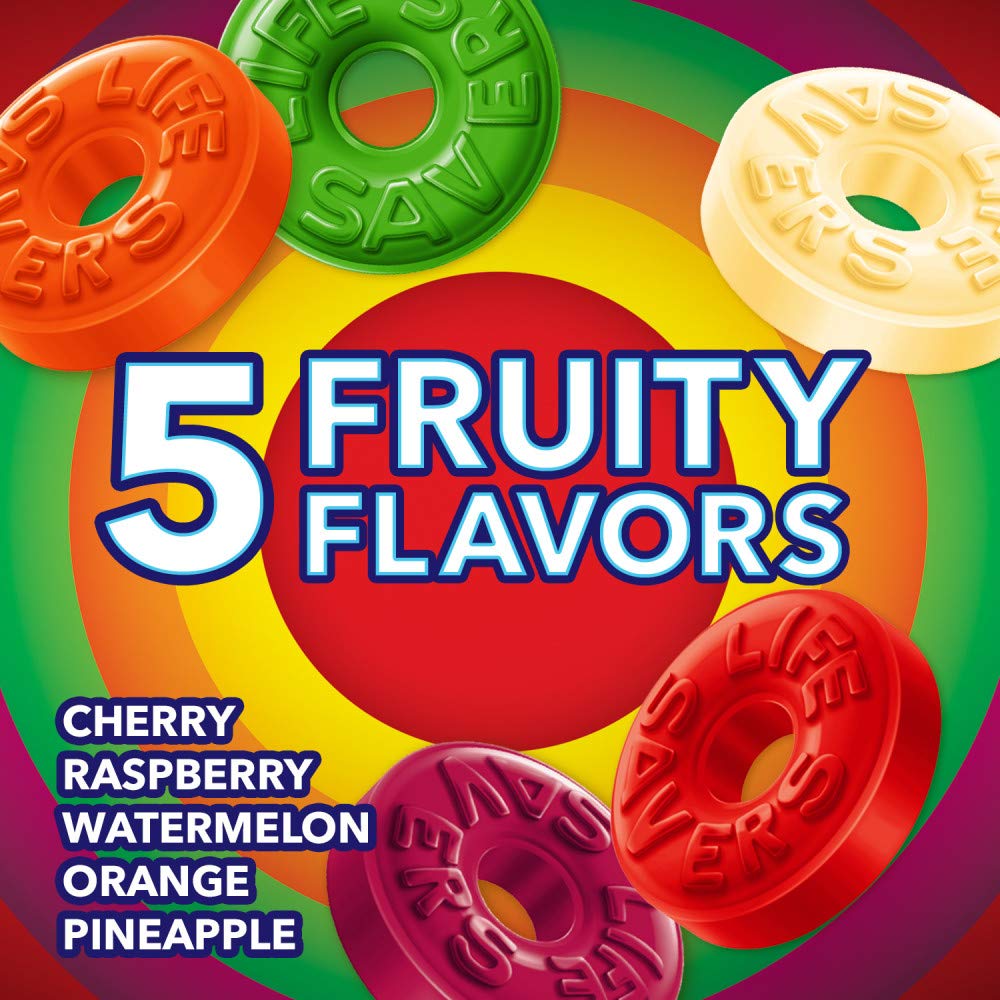 LIFE SAVERS Hard Candy Bag 5 Flavors, Hard Candy Individually Wrapped for Goodie Bags, Road Trips, Treats, Offices, Celebrations, 50-Ounce Party Size