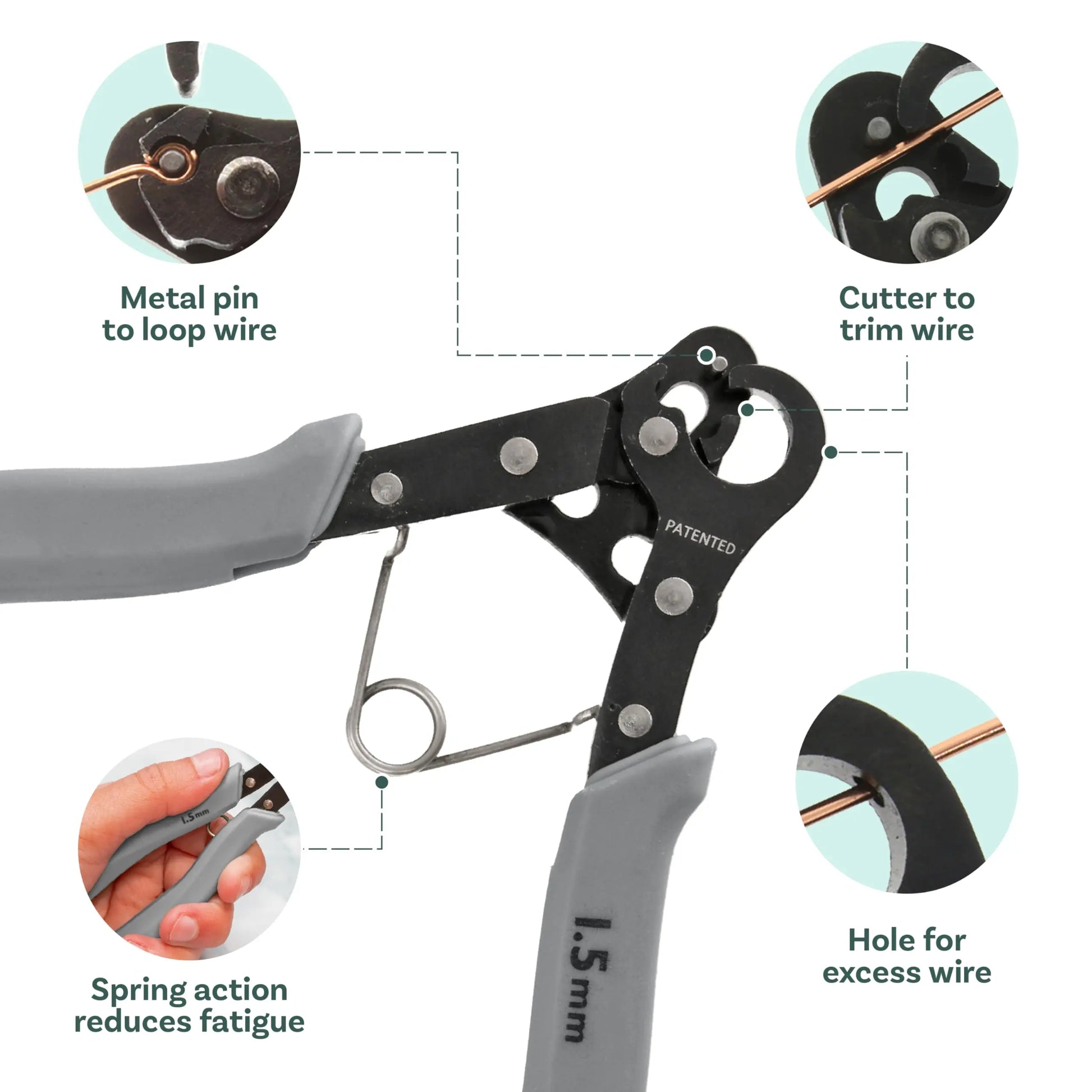 The Beadsmith One Step Looper – Create and Trim Consistent 1.5 mm Loops for Jewelry, Use With 18-26g Craft Wire
