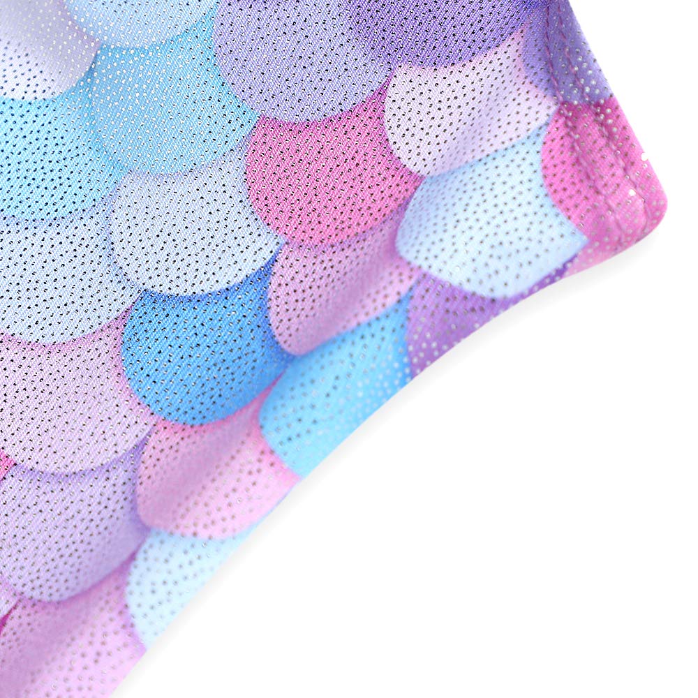 Leotards for Girls Gymnastics Unicorn Athletic Dance Wear Shiny Rainbow Blue Hotpink (Mermaid Purple, 6-7 Years)