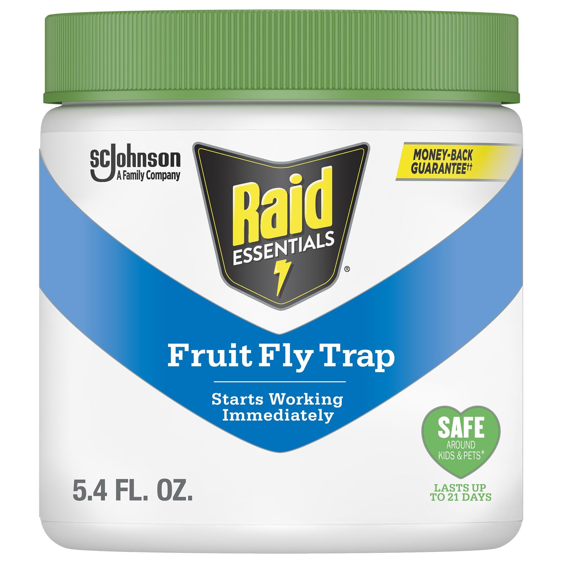 Raid Essentials Fruit Fly Trap for Indoors, Made with Essential Oils, Child and Pet Safe, 5.4 oz