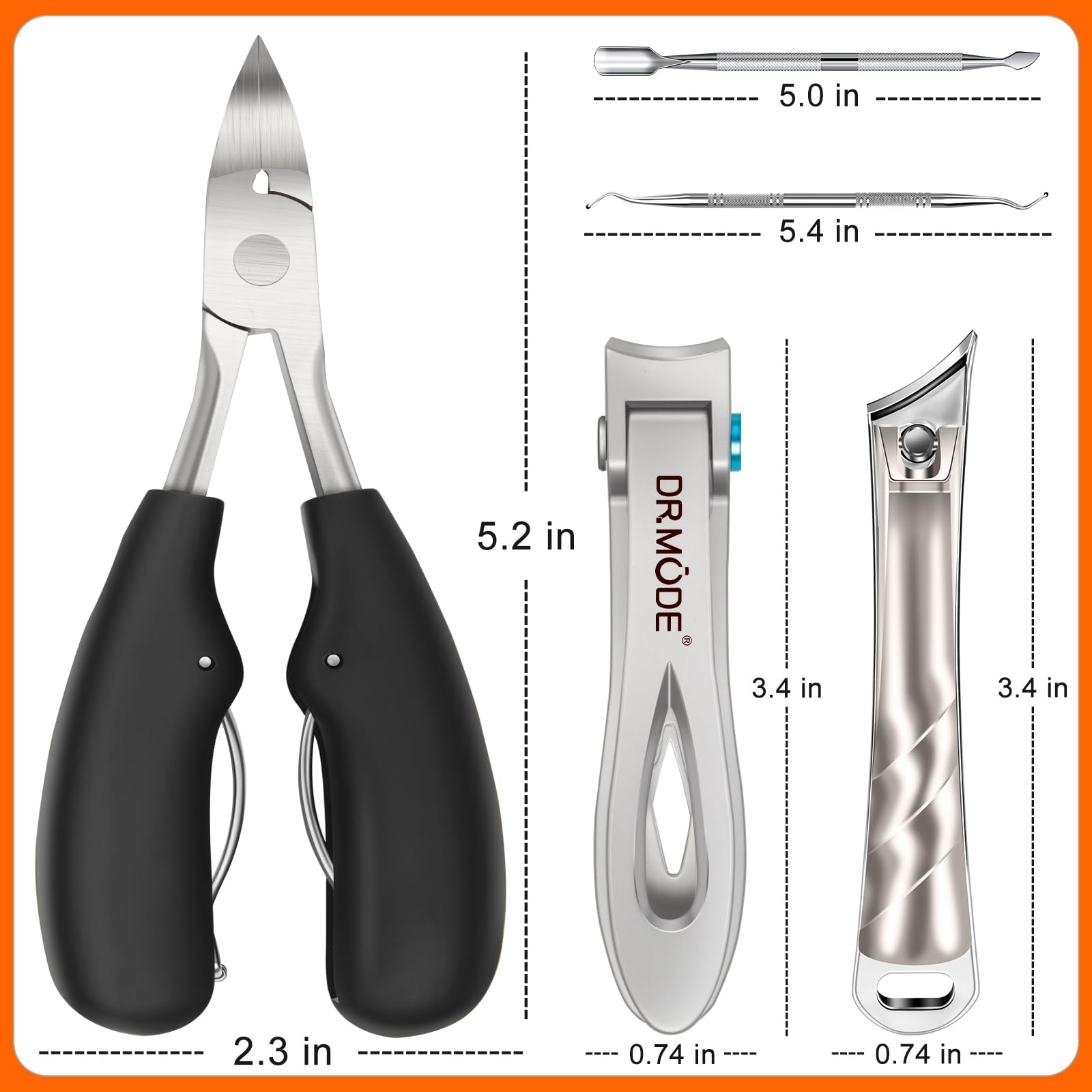 Toenail Clippers for Seniors Thick Toenails, Large Toe Nail Clippers for Men Thick Nails with Wide Opening, Sharp Heavy Duty Ingrown Toenail Clippers Nail Cutter Long Handle with Slanted Curved Blade