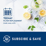 TEEHAY WF3CB Frigidaire Water Filter Replacement, TH-04 Compatible with Frigidaire PureSource 3 WF3CB,706465, 242069601, 242086201, AP4567491, PS3412266, Height 9 Inches (White, 2 Pack)