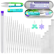 86 Pcs Beading Needle Set,6 Sizes Big Eye Seed Bead Needles,Long Straight Beading Needle,Twist Beading Needles,Flexible Needle for Beads for Jewelry Making
