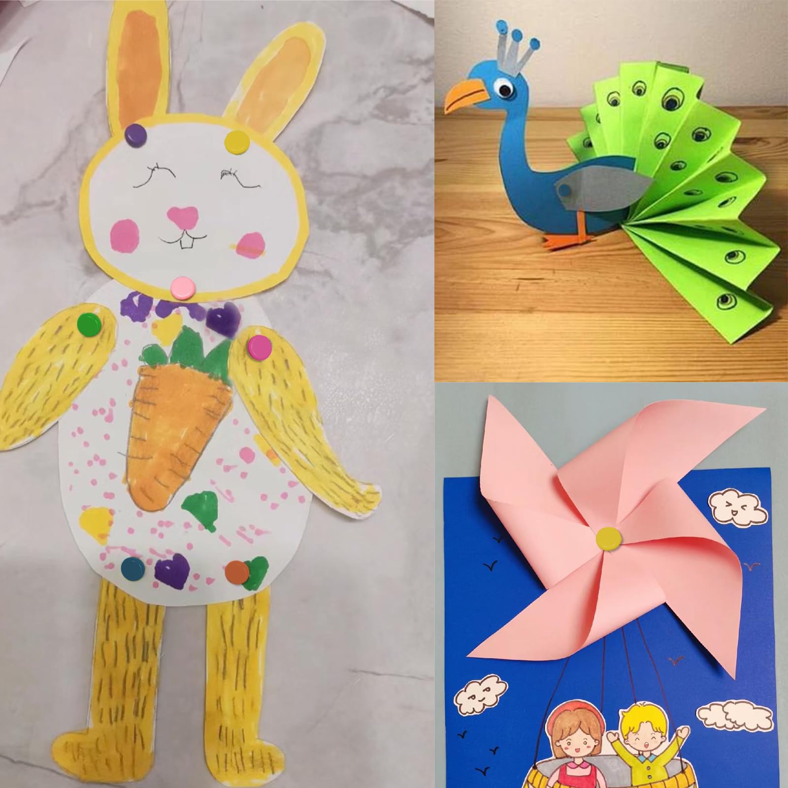 100 PCS Brass Paper Fasteners Metal Brass Fasteners, Mini Brads for Paper Crafts DIY Pins for Crafts (Multicolor)