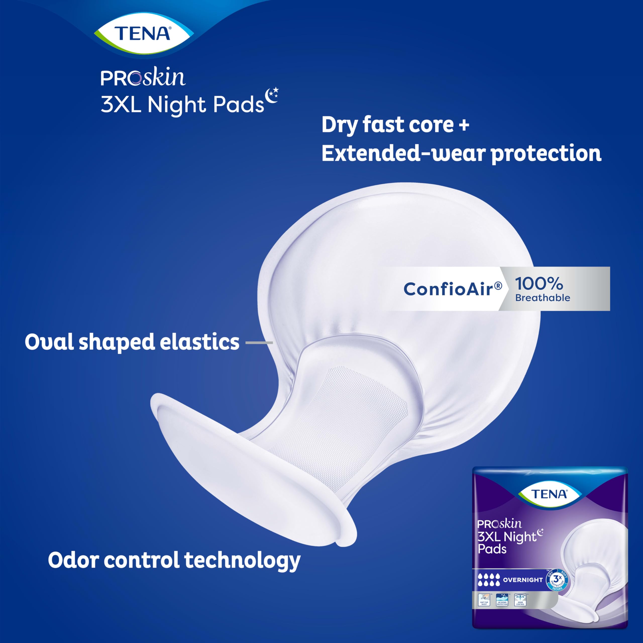 TENA ProSkin Incontinence Pads 3XL Overnight For Men & Women 48 Count