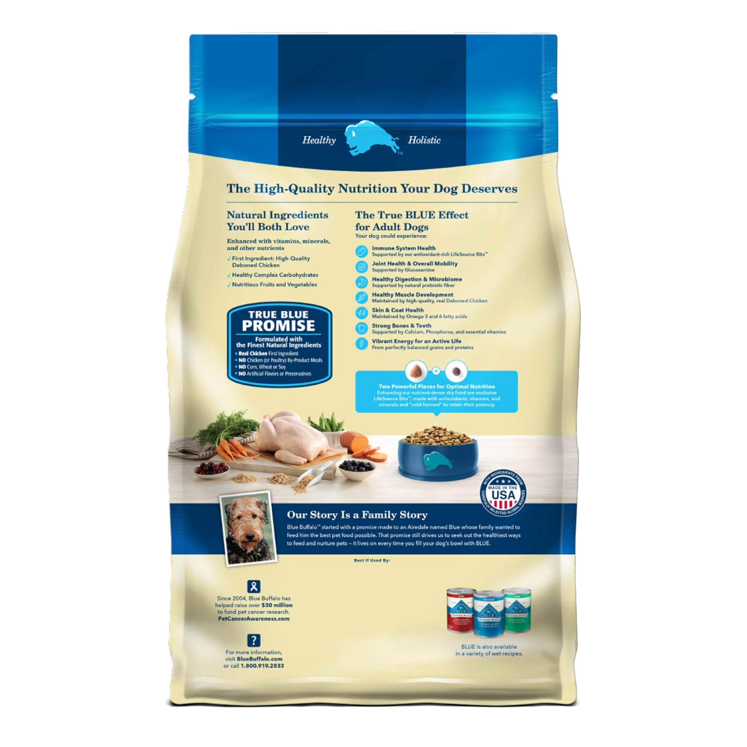Blue Buffalo Life Protection Formula Adult Dry Dog Food, Helps Build and Maintain Strong Muscles, Made with Natural Ingredients, Chicken & Brown Rice Recipe, 30-lb. Bag