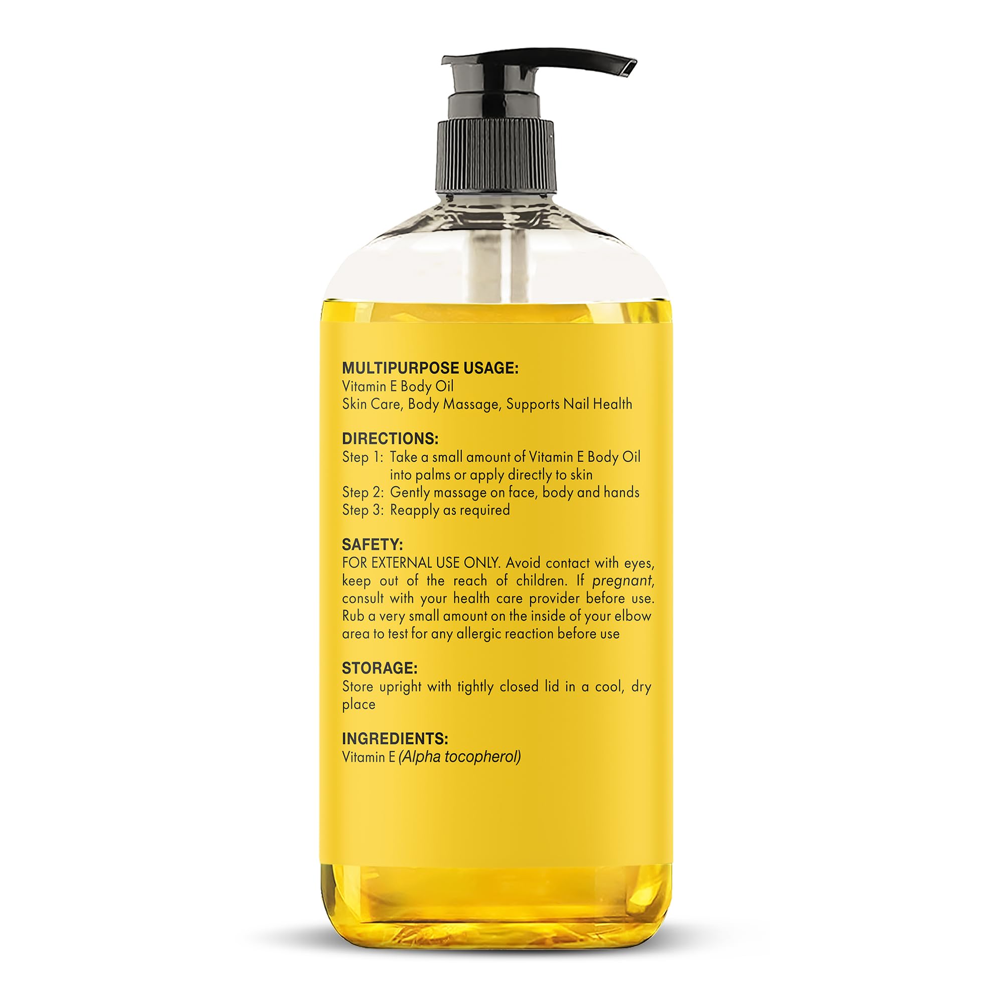 Majestic Pure Vitamin E Oil - 100% Pure & Natural, 20,000 IU | Premium Grade, Cold-Pressed and Tocopherol to Repair Dry, Damaged Skin | Moisturizing Skin, Hair and Scalp 8 Fl Oz