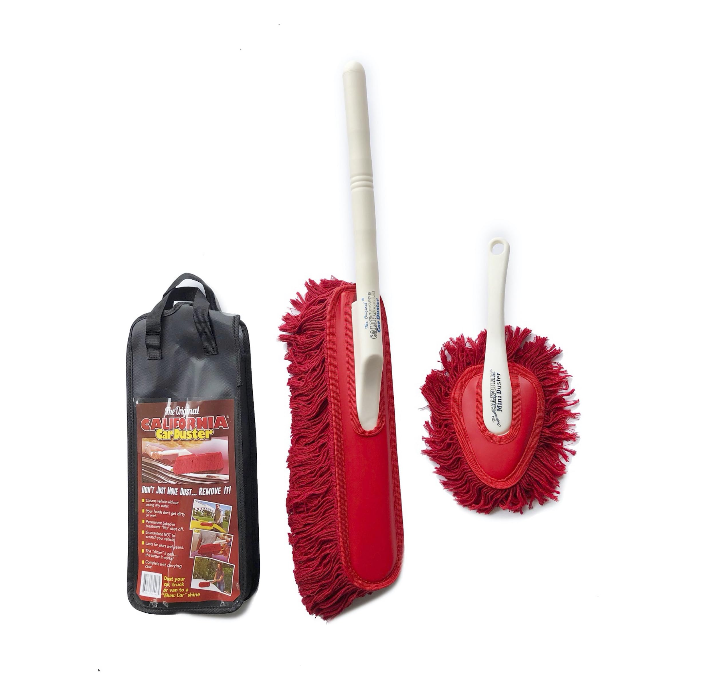 The Original California Car Duster Detailing Kit with Plastic Handle, Model Number: 62445 , Red