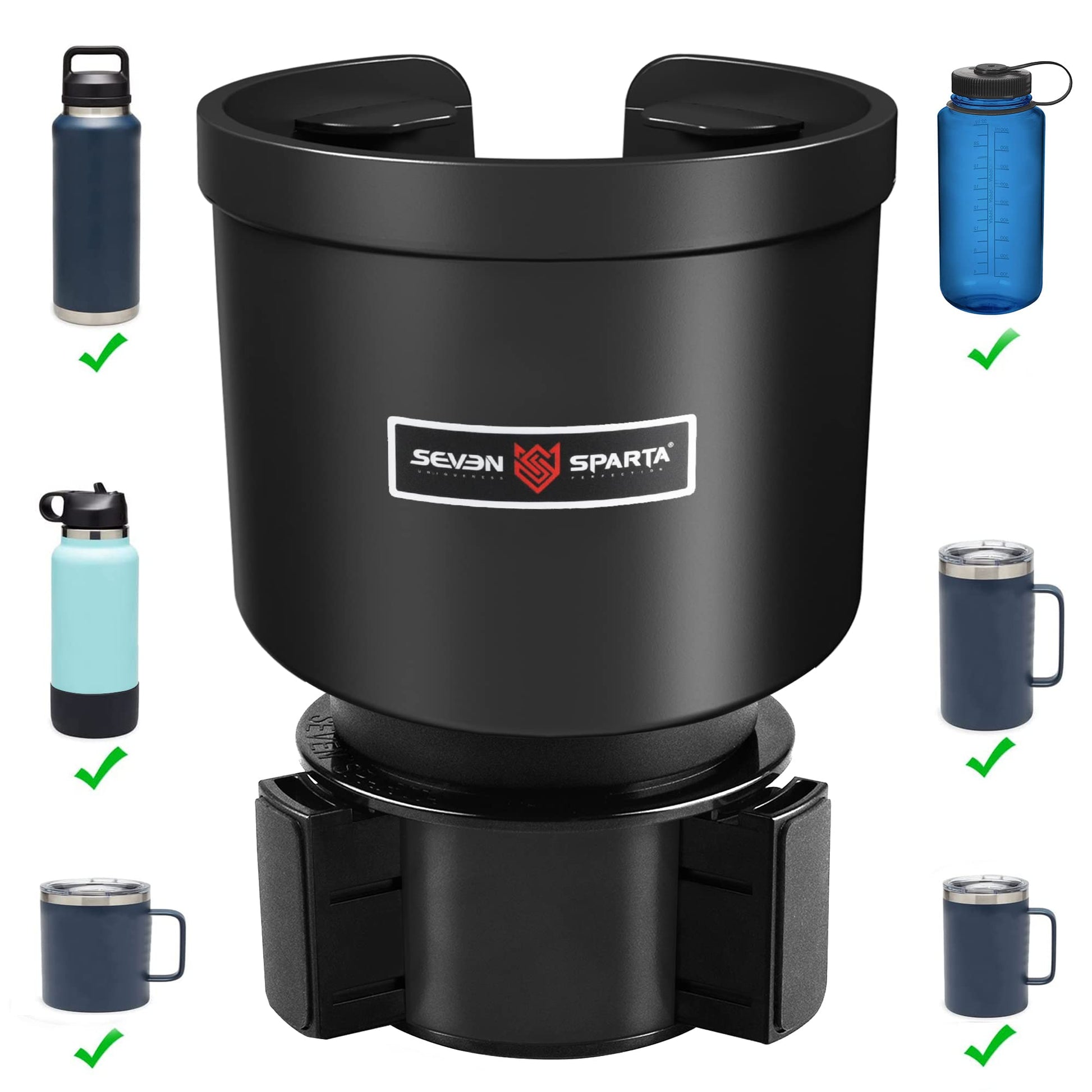 Upgraded Car Cup Holder Expander Adapter with Offset Adjustable Base, Compatible with Yeti 14/24/36/46oz Ramblers, Hydro Flasks 32/40oz, Other Large Bottles Mugs in 3.5"-4.0", 2 Pack