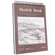 Crehatos 9" x 12" Sketch Book, Top Spiral Bound Sketch Pad, 100 Sheets 68lb/100gsm Drawing Paper, 1 Pack