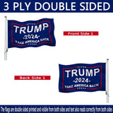 Trump 2024 Flag Double Sided 3x5 Outdoor- Donald Trump Take America Back Flags Banner Heavy Duty Durable Polyester 2024 Trump for President Flag with 2 Brass Grommets 4 Rows Stitched