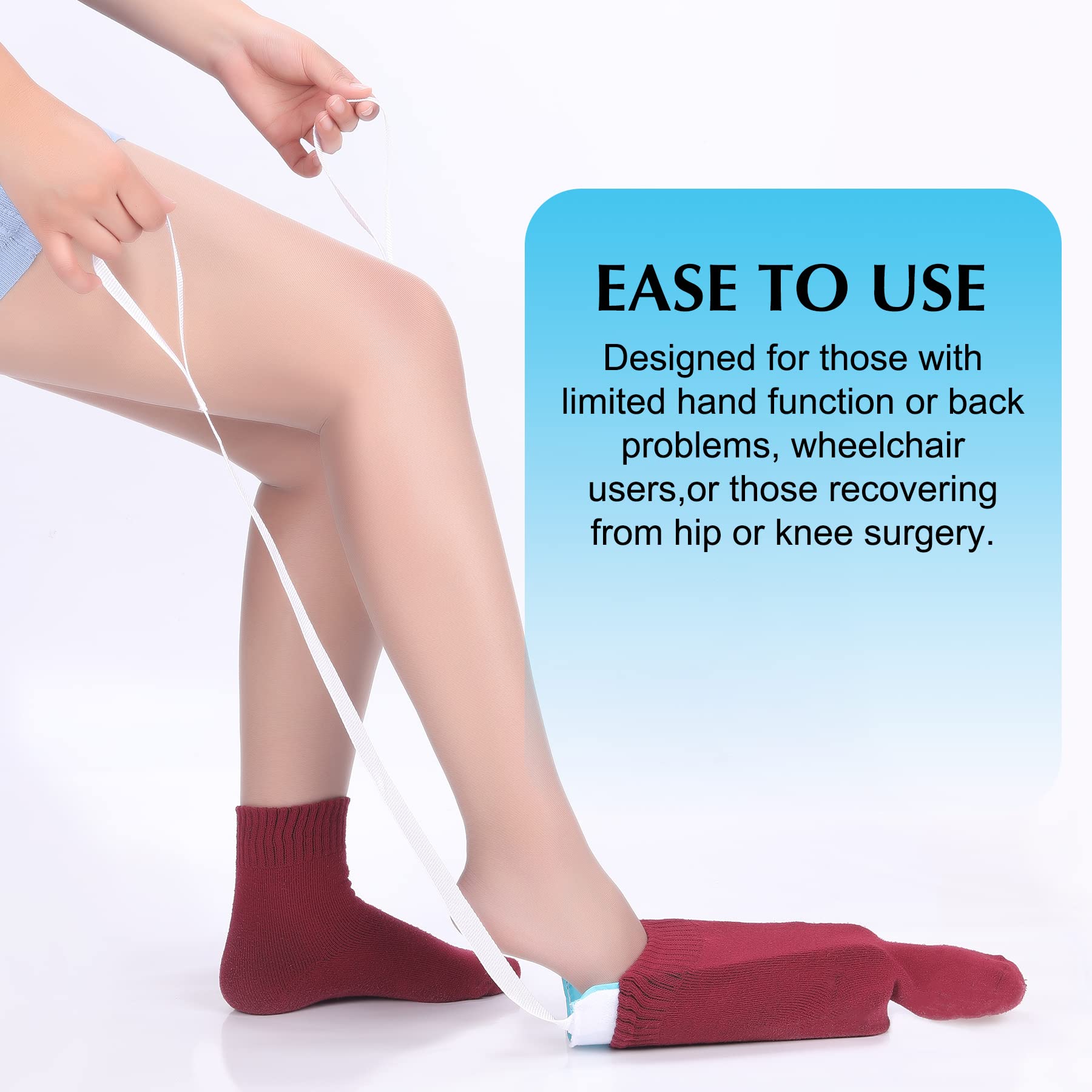 CAidRE Sock Aid - Sock Aid Device for Seniors, Disabled, Pregnant - Sock Helper Aide Tool - Sock Assistant Device No Bending