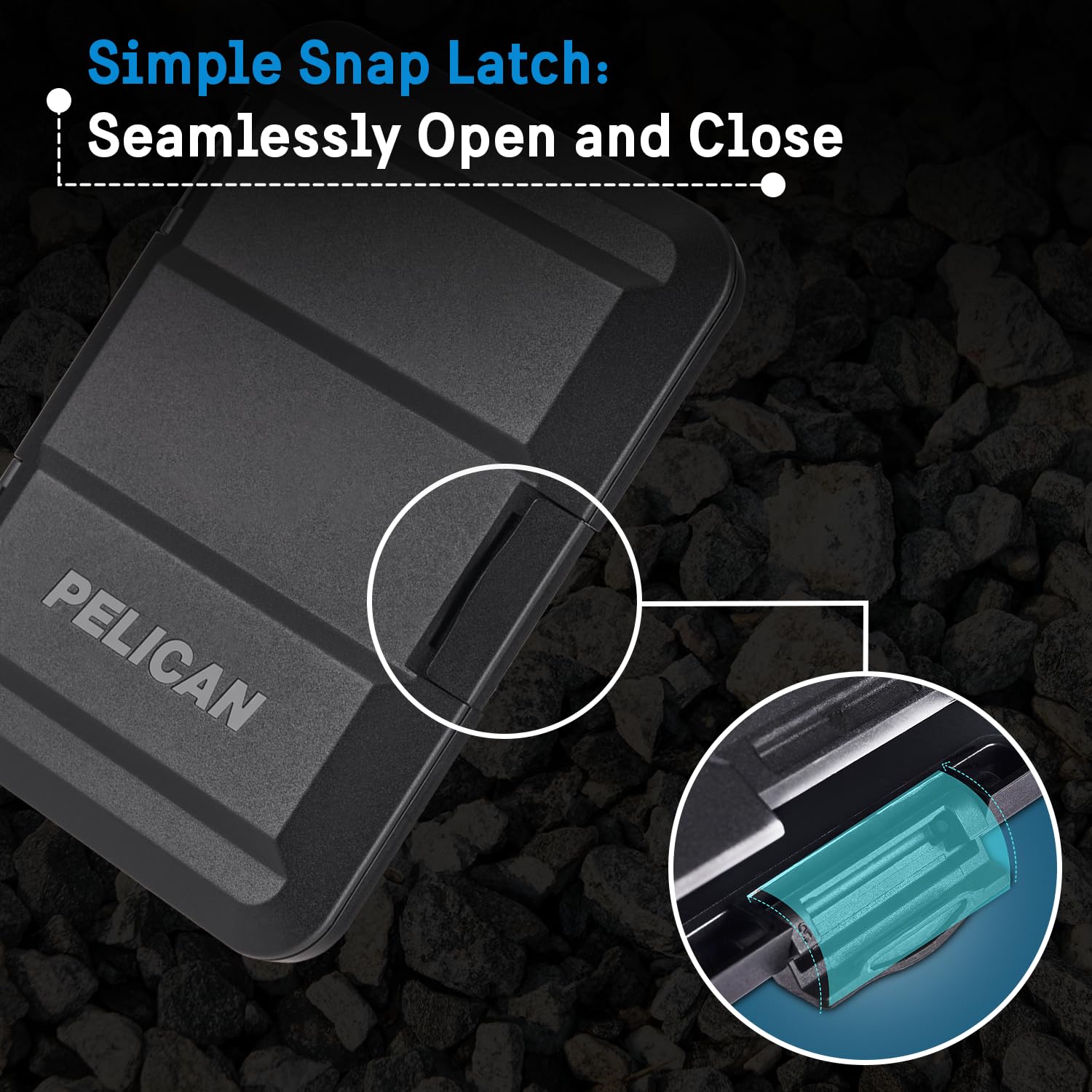 Pelican MagSafe Wallet for iPhone - Heavy Duty MIL-STD Snap-On Phone Magnetic Wallet and Phone Card Holder - Detachable and Slim Hard Case for iPhone 17 Pro Max /16 Pro Max/15/14/13/12 Series - Black