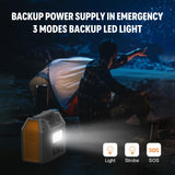 EnginStar Portable Power Station 150W 155Wh Solar Generator 110V 42000mAh Portable Power Bank w/AC Outlet, 6 Outputs External Battery Backup LED Light for Outdoor Camping