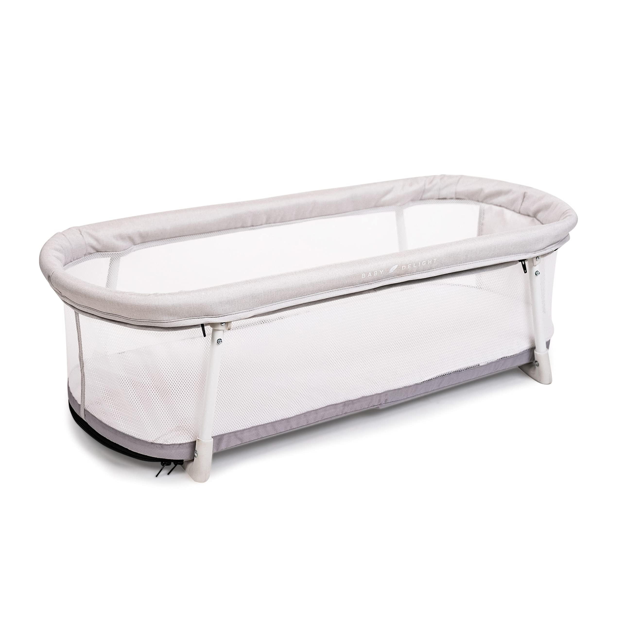 Baby Delight Snuggle Nest Bassinet, Portable Baby Bed, for Infants 0 - 5 Months, Driftwood Grey