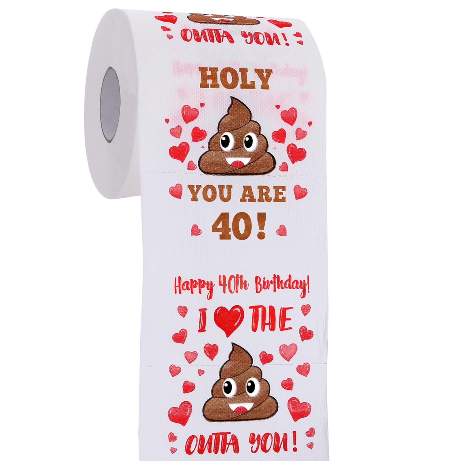 Geschenke zum 40. Geburtstag für Frauen, Männer, sie, ihn – Happy Prank Toilettenpapier – Dekorationen zum 40. Geburtstag, Partyzubehör, Gastgeschenke – Lustige Gag-Geschenkideen zum 40. Geburtstag, neuartiges Geburtstagsgeschenk für Freunde, Familie