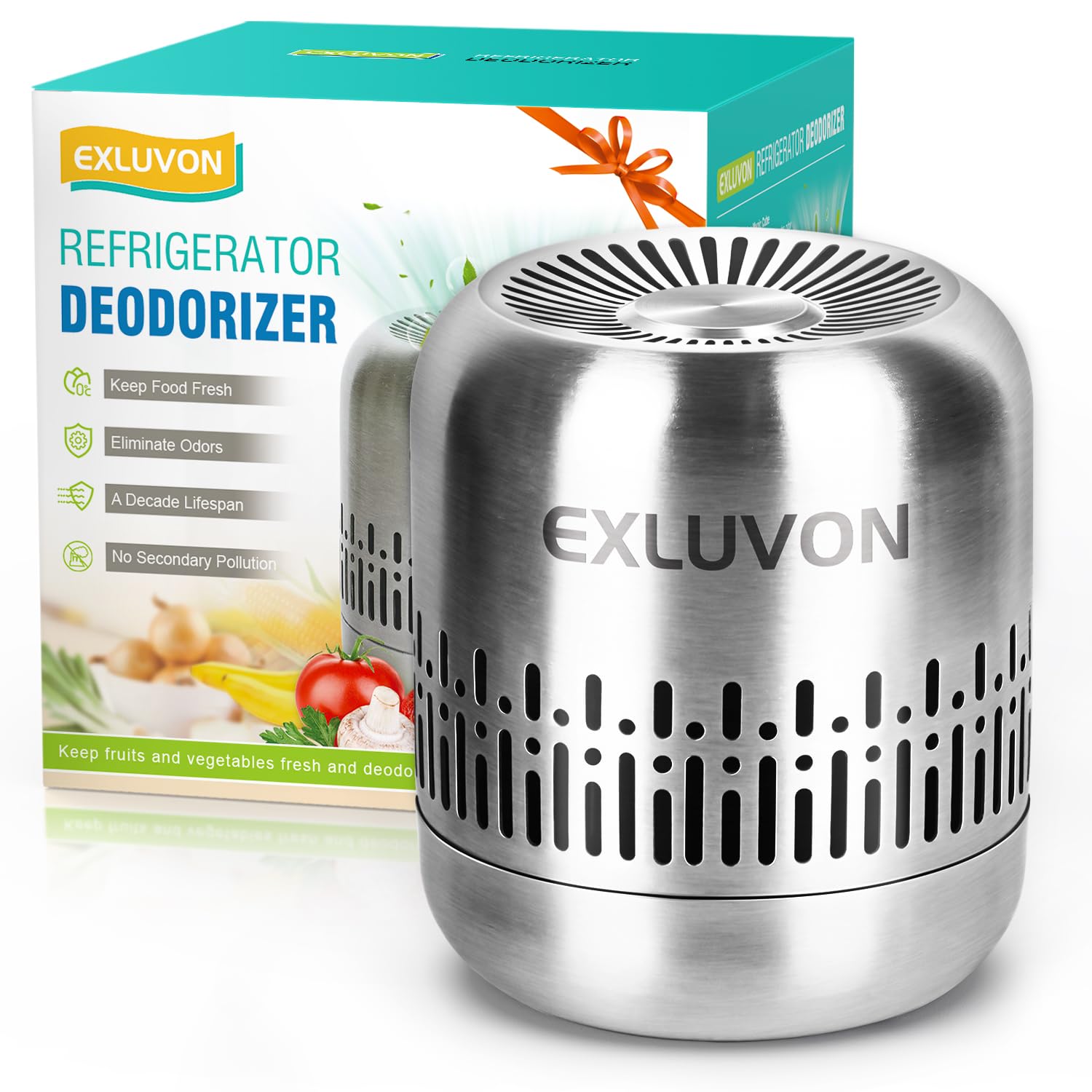 Exluvon Kühlschrank-Deodorant, hält 10 Jahre, Kühlschrank-Geruchsneutralisierer, Küchenhelfer, Aktivkohle-Luftreiniger, Geruchsentferner für Kühl- und Gefrierschrank, Raum, Wohnmobil und neues Zuhause, effektiver als Backpulver