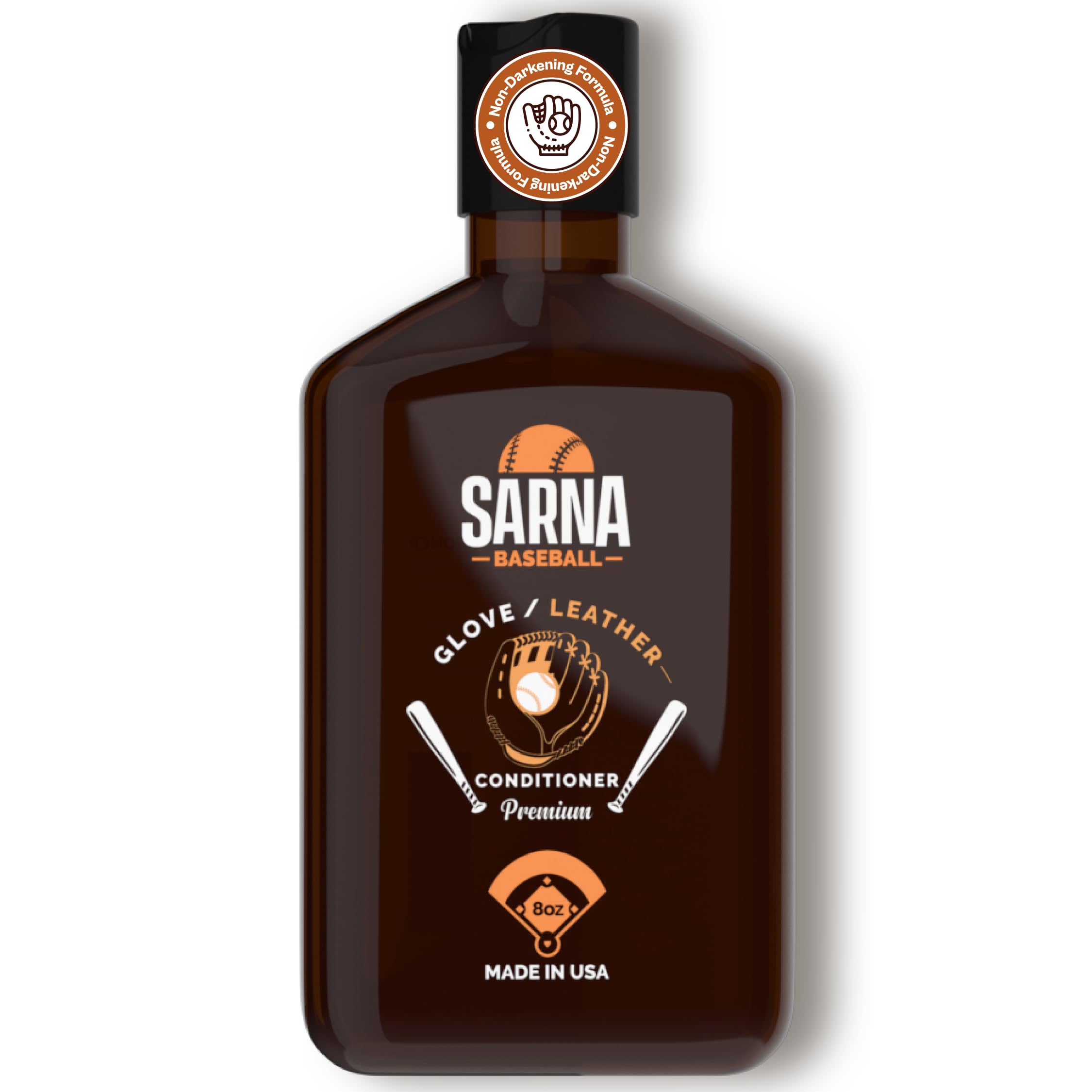 Sarna Baseball Glove Conditioner - 8 oz - Softens & Protects Catcher's Mitts - Fast-Absorbing, Premium Glove Balm - Ideal for Baseball & Softball Gloves, Break in & Maintenance
