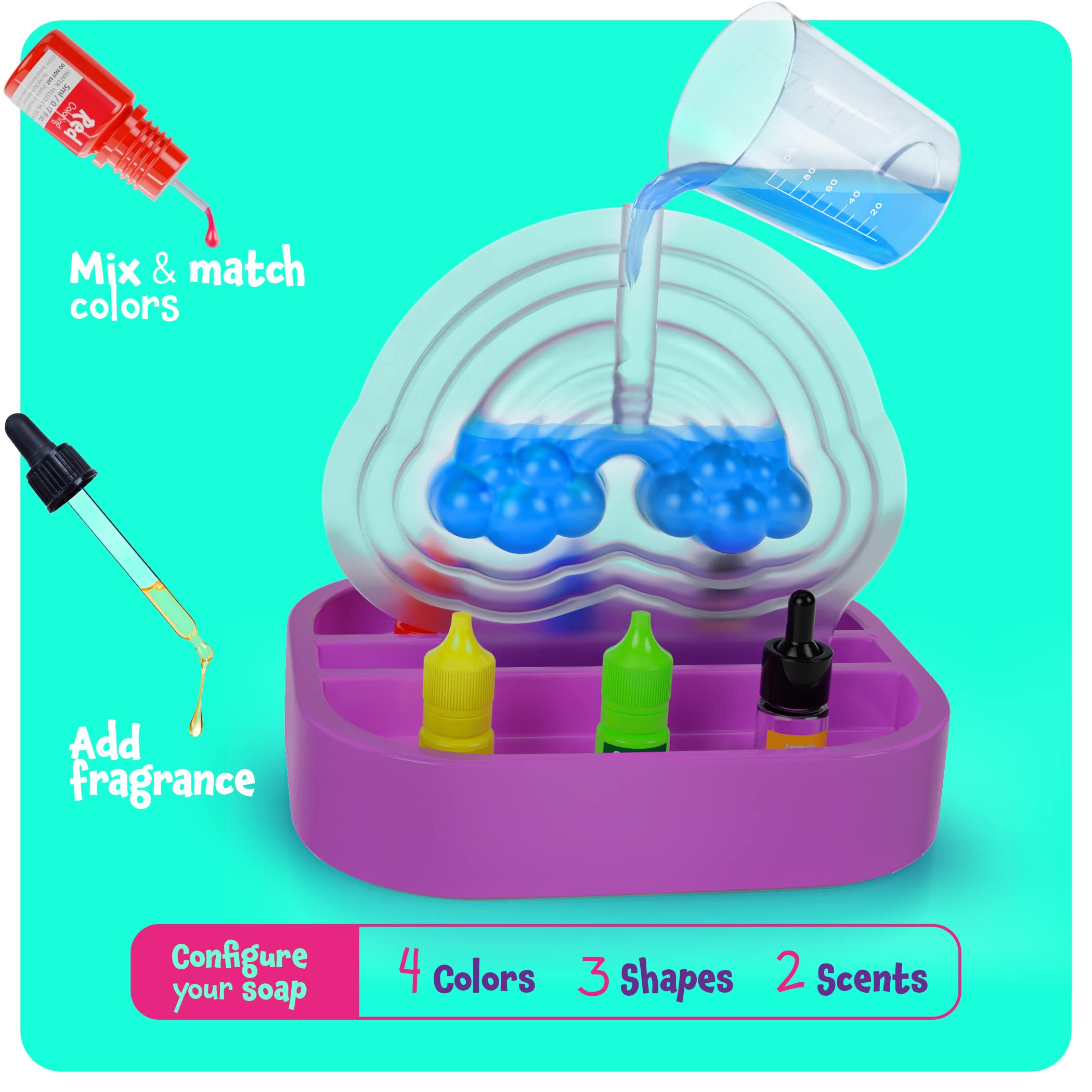 Dan&Darci Unicorn Soap Making Kit - Girls Crafts DIY Project Age 6+ Year Old Kids - Unicorn Girl Gifts - Science STEM Activity Teenage Gift - Make Your Own Soap Kits - Craft Toys Ages 6 7 8 9 10 11 12
