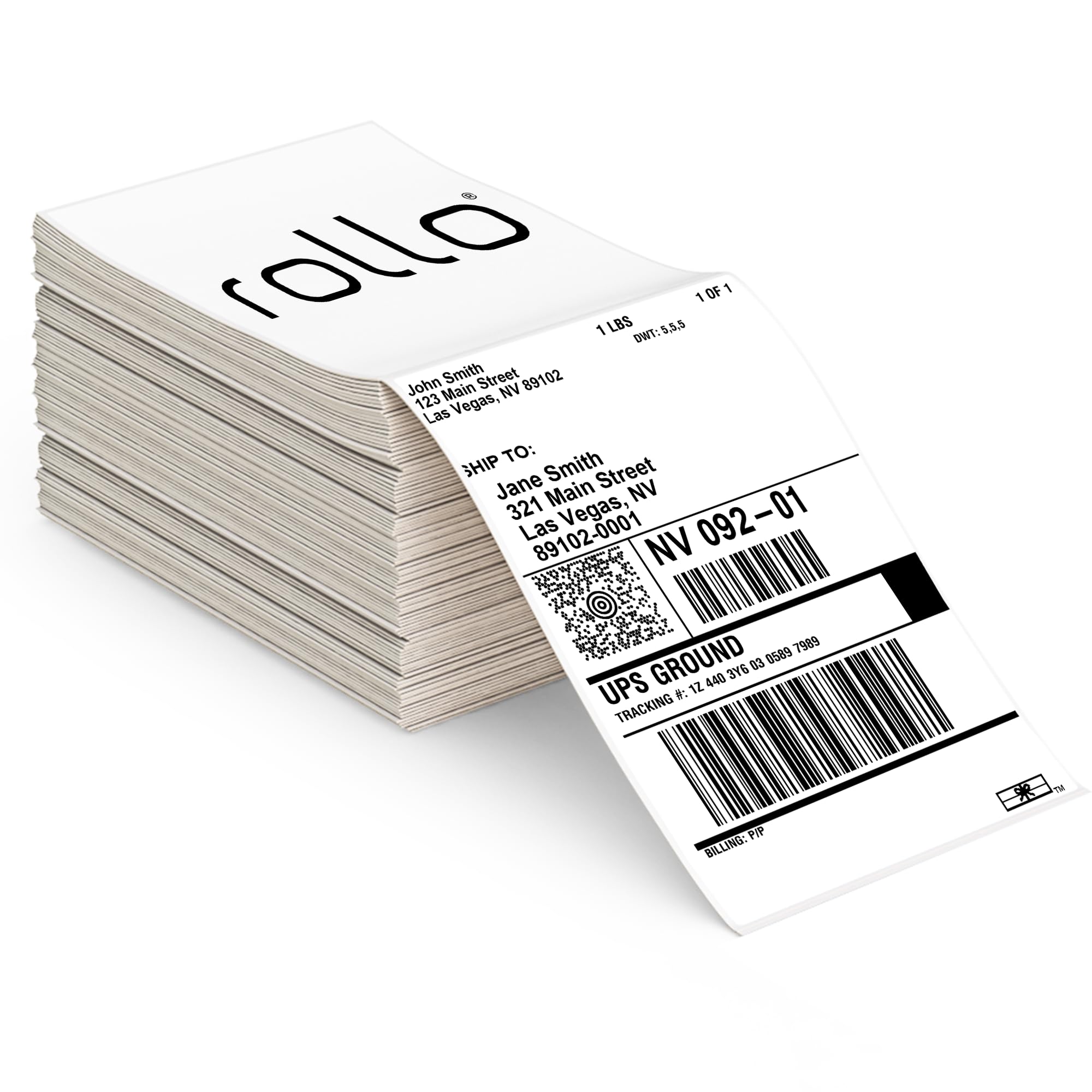 Rollo Thermo-Versandetiketten – Packung mit 500 4x6 Thermo-Etiketten Leporello – perforiert und stark haftend (Gewerbequalität)