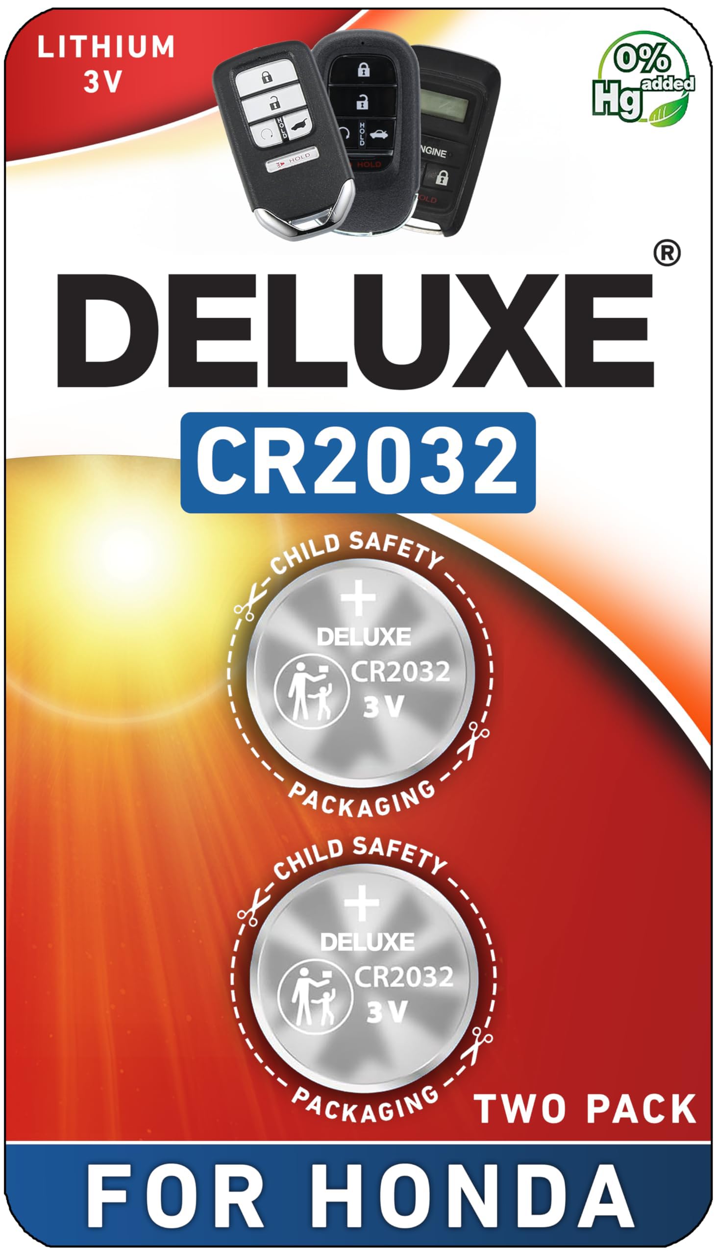 Key Fob Replacement Batteries for Honda (CRV Civic Accord Pilot Odyssey HRV Fit Passport Ridgeline Crosstour Insight Clarity CRZ) Smart Remote (Pack of 2) (Check Fitment Guide)