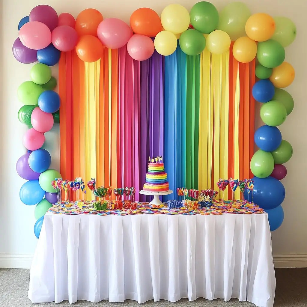 Captain Decor 8 Crepe Paper Streamers Rolls, 656ft Pack of Unique 8 Rainbow Streamers Party Decorations, Birthday Streamers, Party Streamers for Wedding Decoration (1.8 inch x 82 ft/Roll)