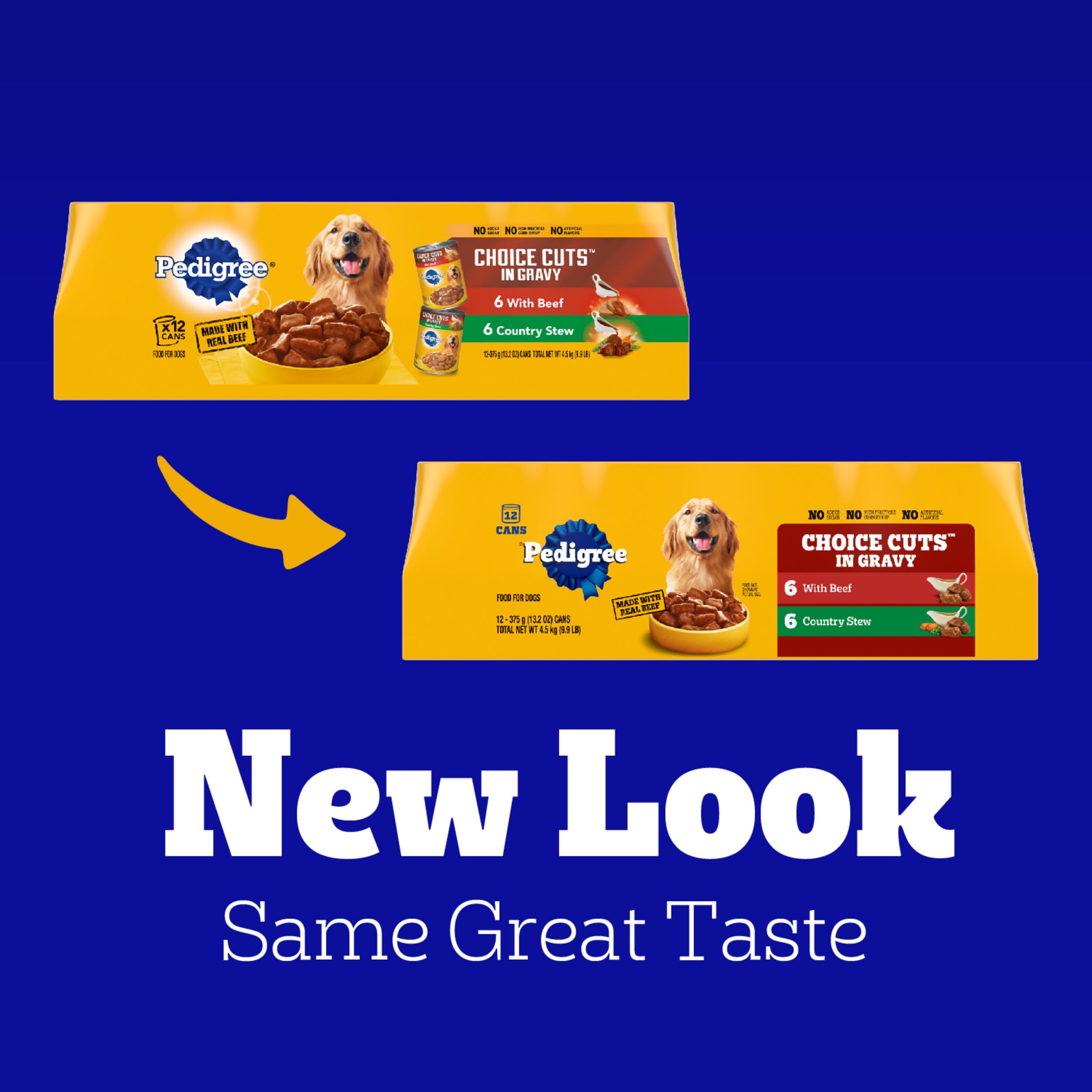 Pedigree Choice Cuts in Gravy Adult Canned Soft Wet Dog Food, Beef & Country Stew, 13.2 oz. Cans (12 Count, Pack of 1)