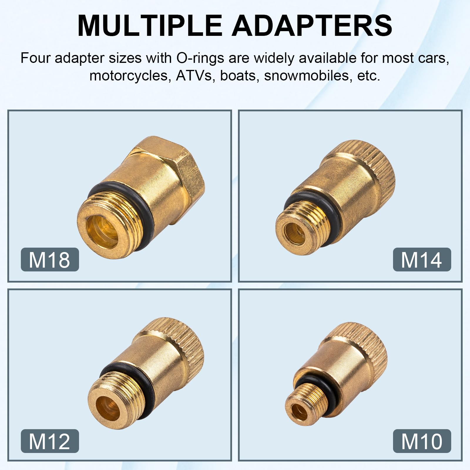 Clatoon 8pcs Petrol Engine Cylinder Compression Tester Kit, Small Engine Compression Tester Automotive Tool Gauge 0-300PSI for Testing Car Motorcycle Outboard Motor Snowmobile Chainsaw