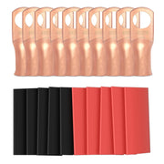 10pcs 4 Awg - 3/8" (M10) Sanuke Wire Lugs Ring Terminal Connectors Ends, UL Listed Heavy Duty for Battery Cable Lug Wire Electrical Eyelets with 3:1 Dual Wall Adhesive Heat Shrink