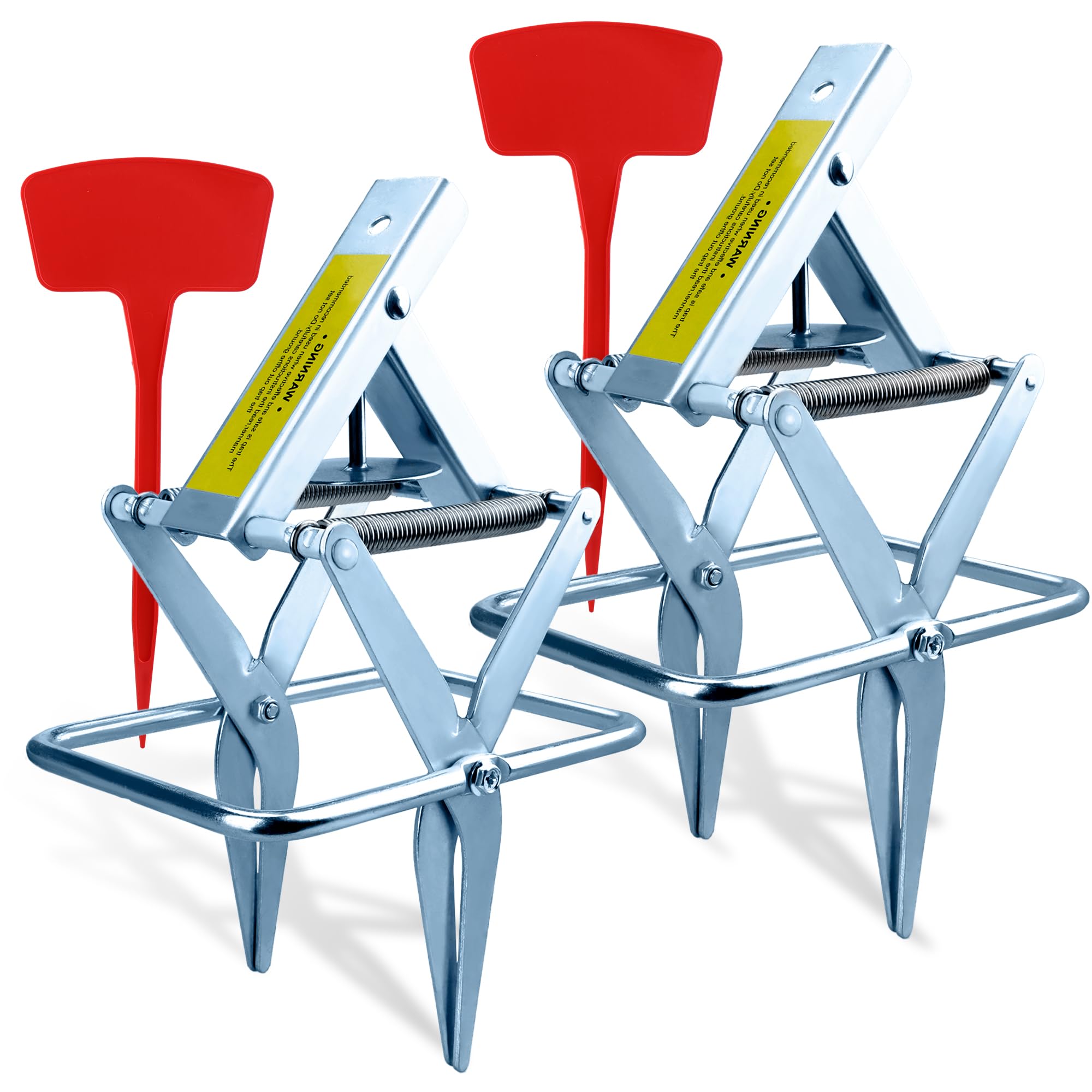 2 Pack Mole Traps,Galvanized Steel Scissor Trap,Reusable Mole Trap Killer,Easy Set Mole Eliminator Trap for Lawns