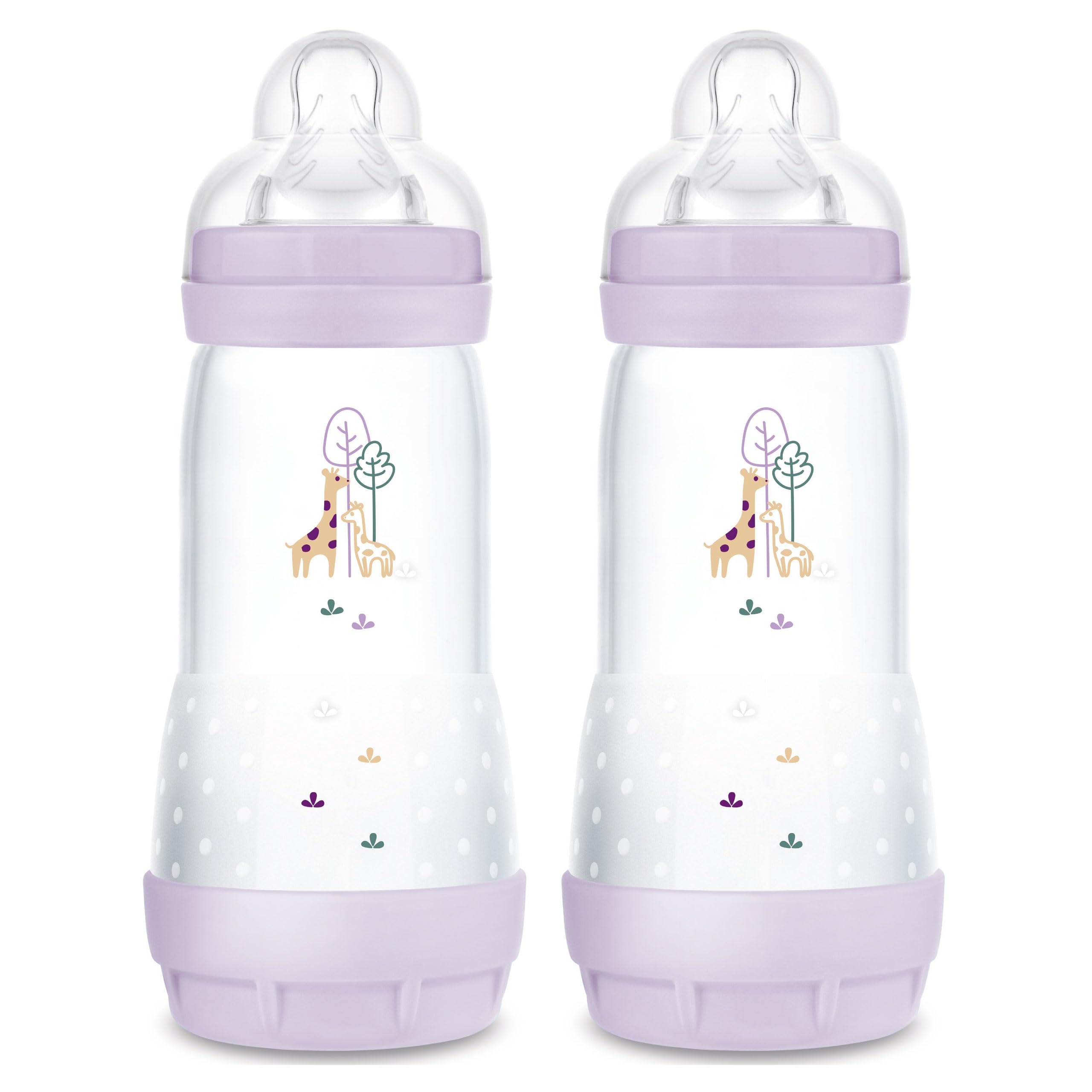 MAM Easy Start Anti-Colic Baby Bottle, Fast Flow, Breastfeeding-Like Silicone Nipple Bottle, Reduces Colic, Gas, & Reflux, Easy-to-Clean, BPA-Free, Vented Baby Bottles for Newborns, 4 Plus Months