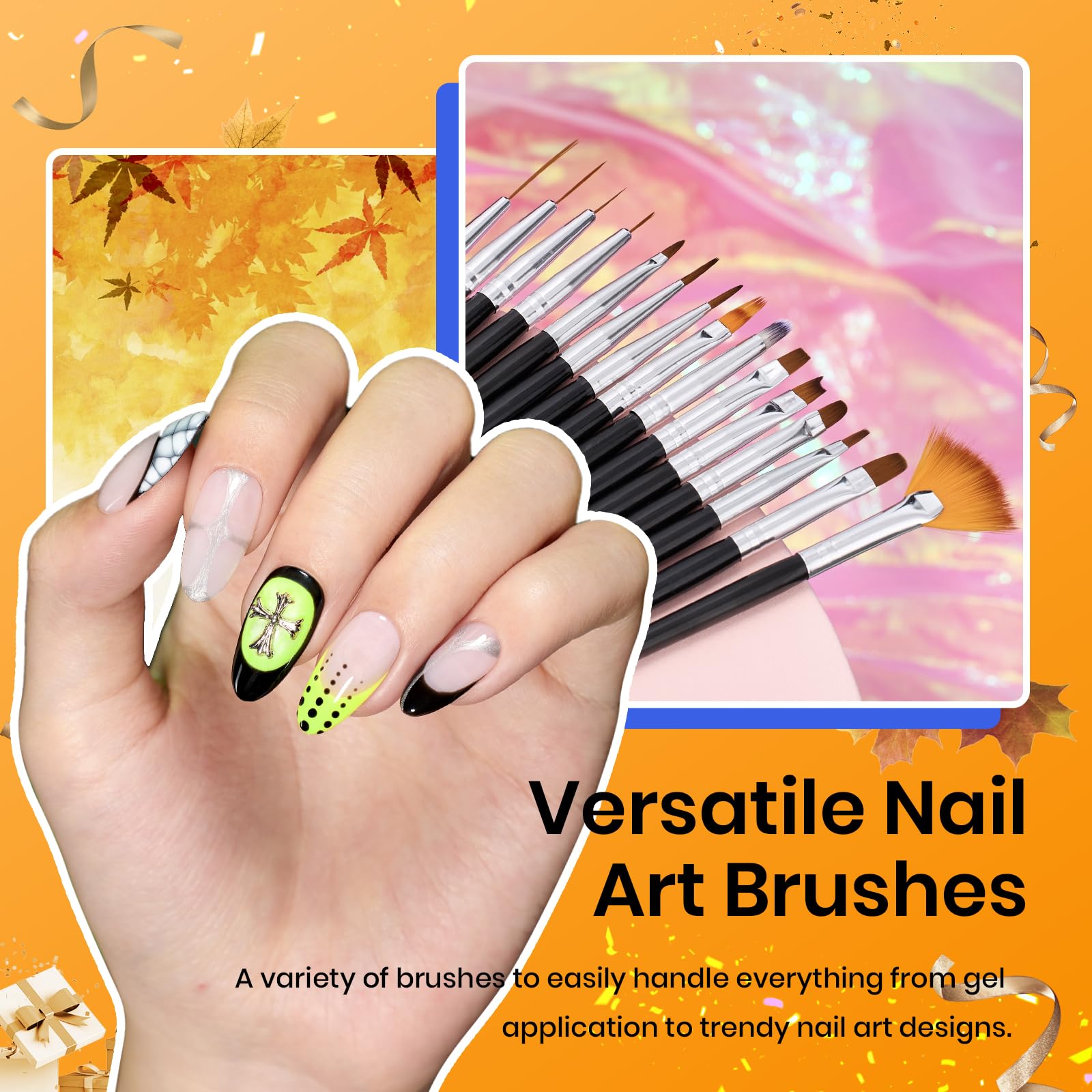 Beetles 31pcs Nail Art Brushes, Dotting Tools, Nail Art Pens, Dust Brush, Striping Liner Fingernail Drawing Pens with Palette Holder All in One for Starter Manicure Design Set