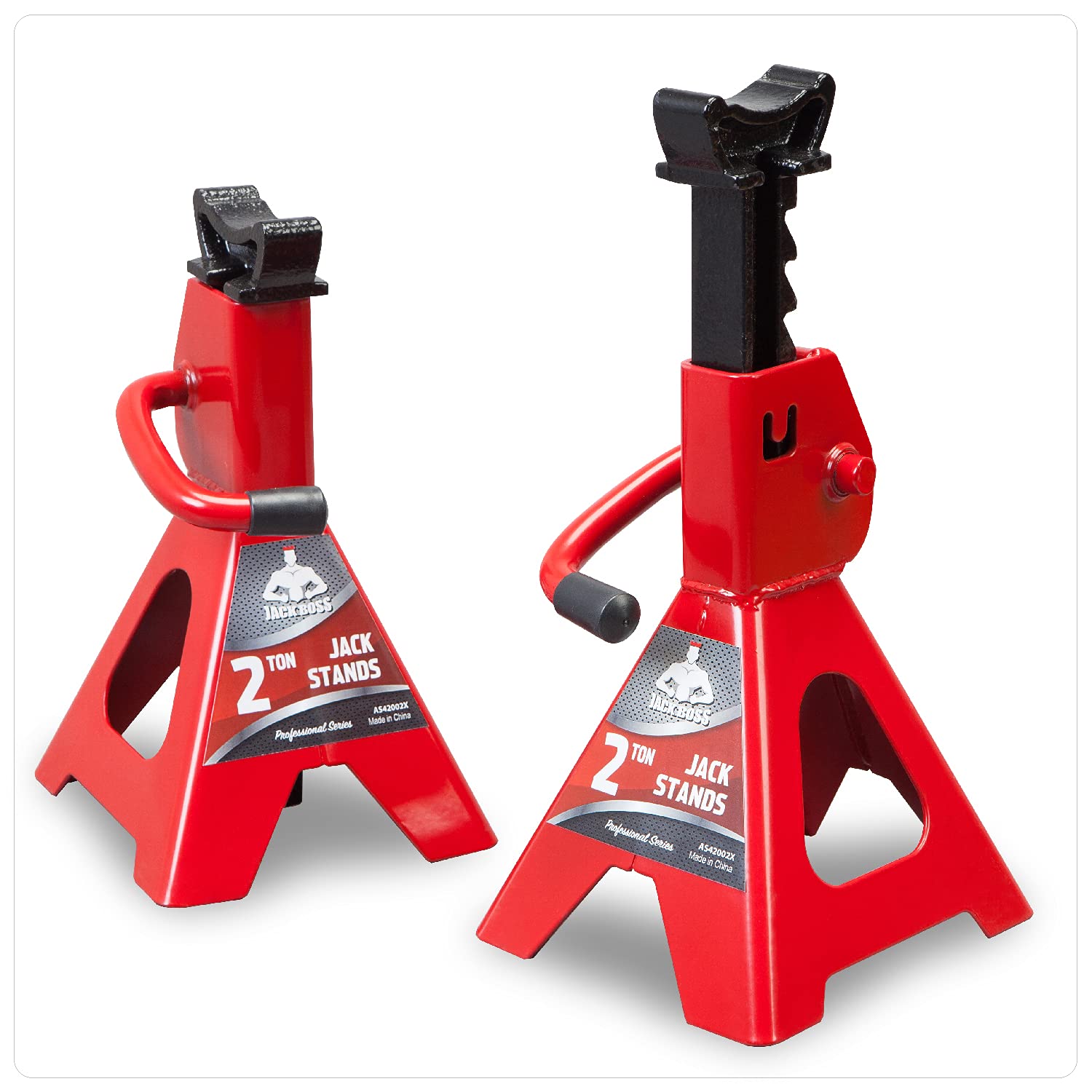 Jack Boss Jack Stands Low Profile 2 Ton(4000 LBs) Lifting Car Stand, Fit Use for Cars Automotive Small Vehicles, 2 Pack