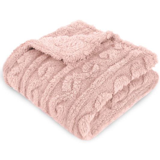 HOMRITAR Baby Blanket for Girls Toddlers 3D Fleece Fluffy Fuzzy Blanket for Baby, Soft Warm Cozy Fleece Blanket, Infant or Newborn Receiving Blanket 330GSM (30 x 40 Inch, Pink)