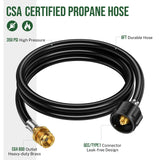 Alloxity 6 Feet Propane Hose Adapter 1lb to 20lb，Propane Adapter 20lb to 1lb Converter, Propane Tank Adapter Hose 20 lb to 1 lb for Weber Q Grill/Coleman Stove/Blackstone Griddle/Buddy Heater