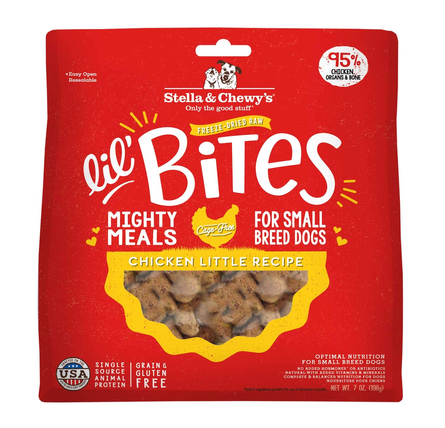 Stella & Chewy's Freeze-Dried Raw Lil' Bites Itty Bitty Beef Recipe Small Breed Dog Food, 7 oz. Bag (Beef)