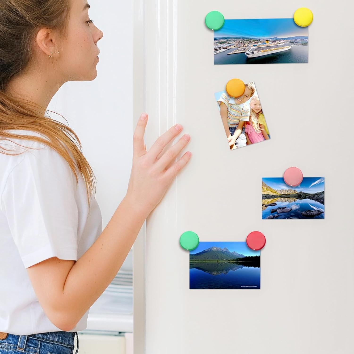 Qualsen Fridge Magnets, 20 Pack Refrigerator Magnets, Heavy Duty Magnet Whiteboard, Locker Magnets, Office Magnets (10 Colors,Plain)