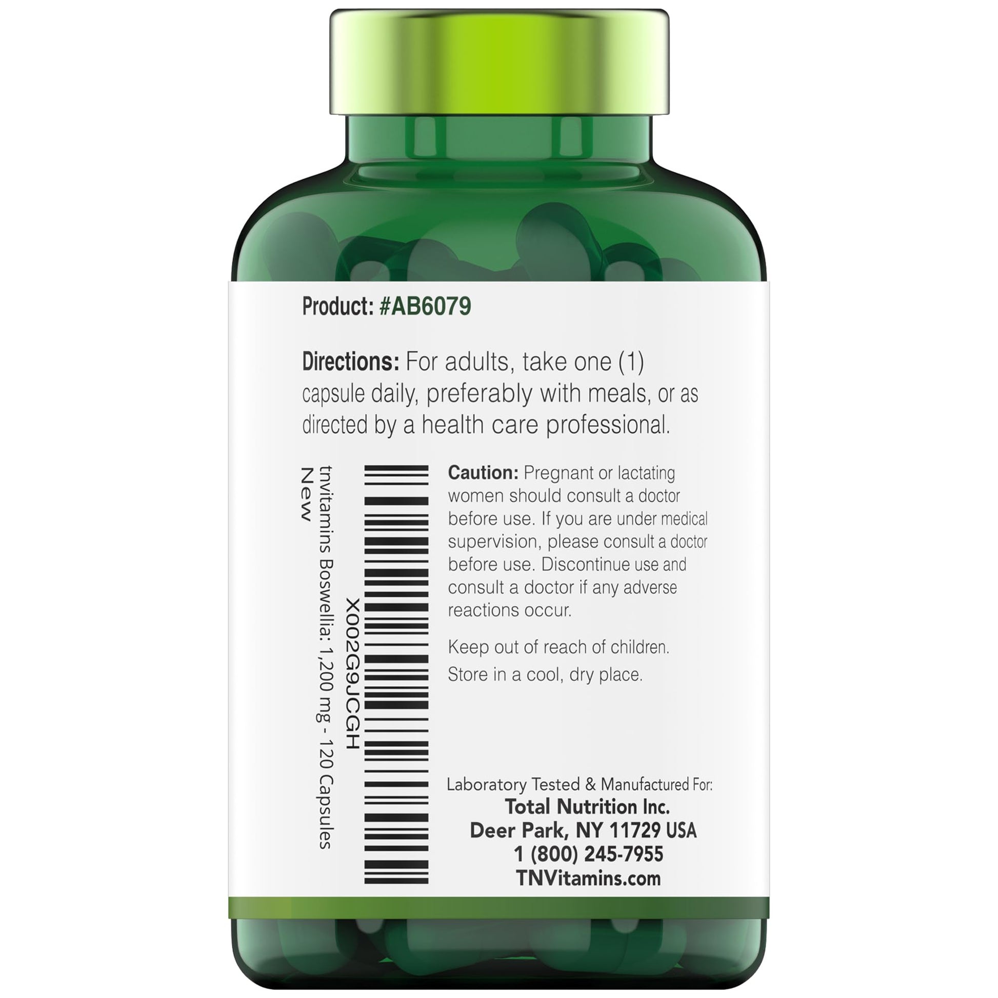 tnvitamins Boswellia Serrata Herbal Extract Capsules | 1200 MG/Capsule (120 Capsules) | Joint Support Supplement* | Ayurvedic Herb: Indian Olibanum/Frankincense
