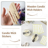 JEAWIWI Candle Wicks for Candle Making 120 Pcs with 120 Pcs Wick Stickers and 10 Pcs Candle Wick Holders, Cotton Candle Wick for Soy Wax, Beeswax, Coconut Wax