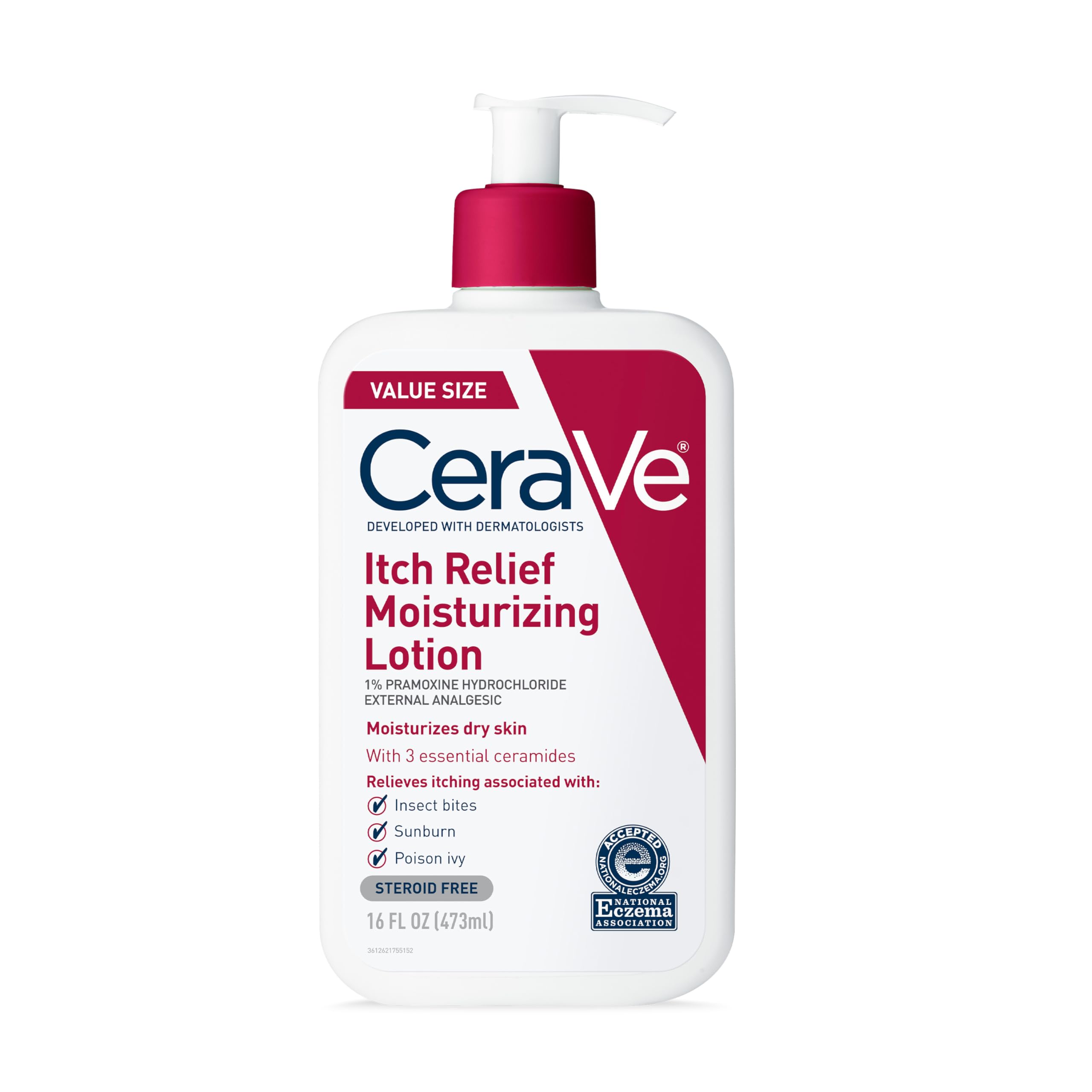 CeraVe Anti Itch Moisturizing Lotion with Pramoxine Hydrochloride | Relieves Itch with Minor Skin Irritations, Sunburn Relief, Bug Bites | 8 Ounce