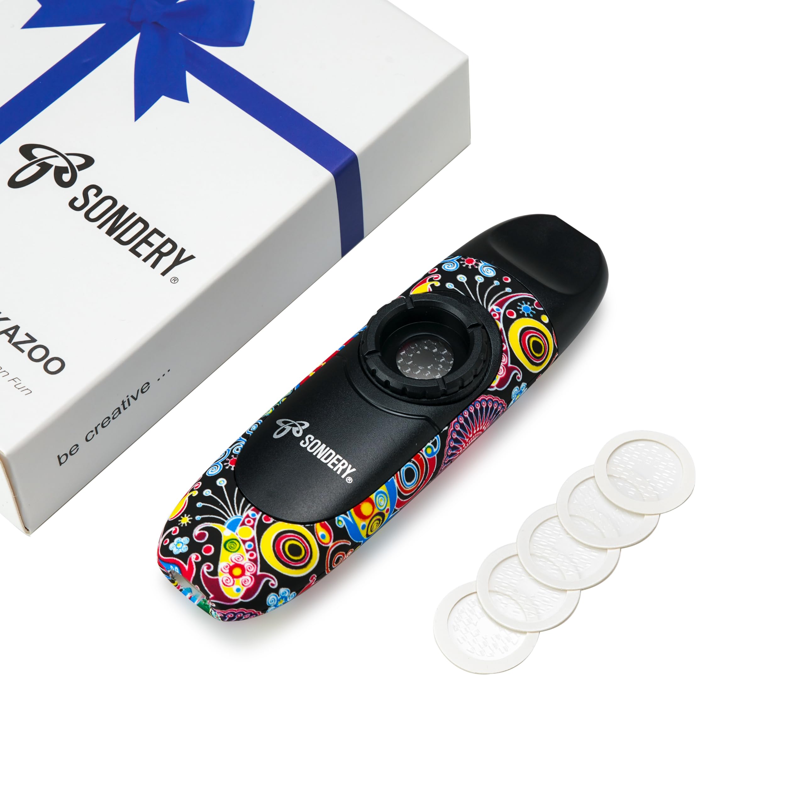 Sondery Professional Kazoo Wind Instrument with 5 Membranes, Lanyard and Pouch