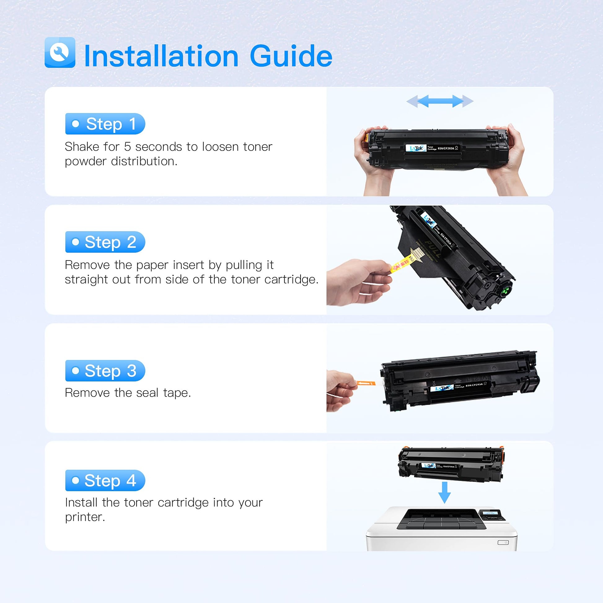 LxTek Compatible Toner Cartridge 83A Replacement for HP 83A CF283A Compatible with Laserjet Pro MFP M125nw M201dw M225dw M201n M125a M127fn M127fw, 2 Black