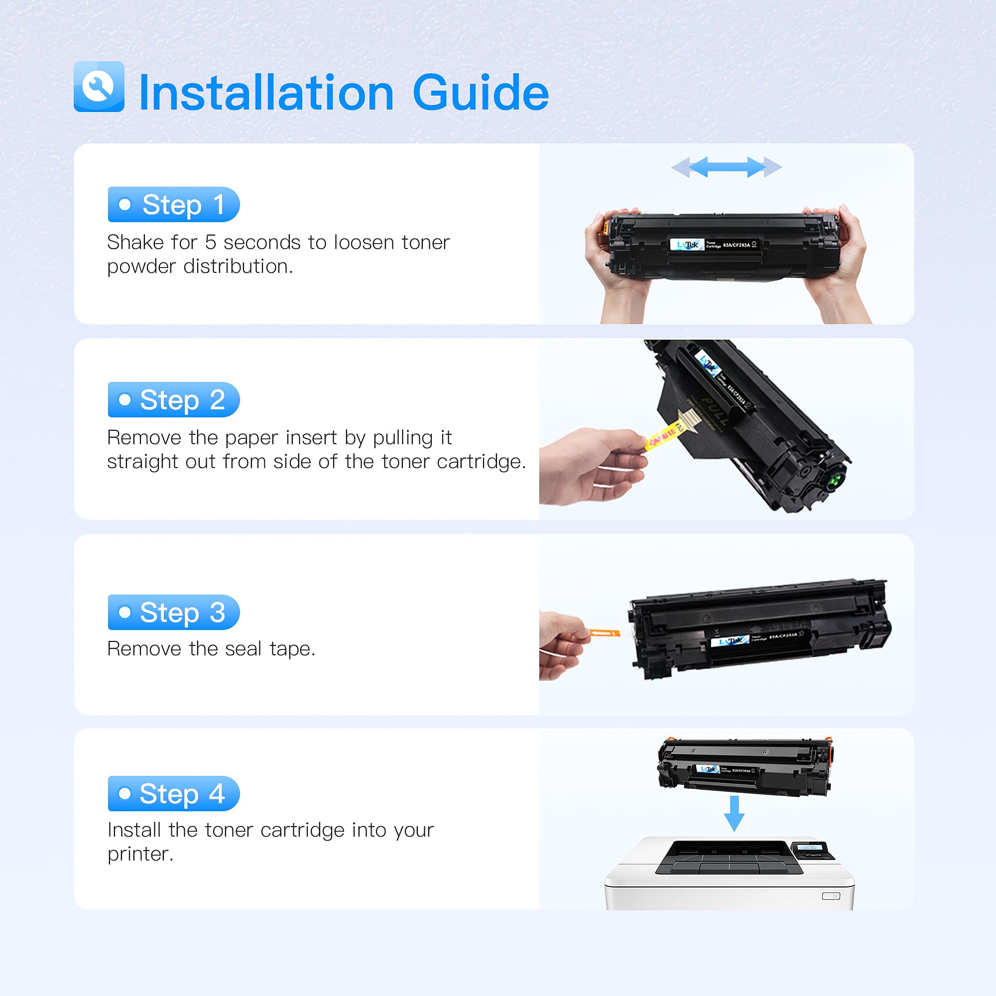 LxTek Compatible Toner Cartridge 83A Replacement for HP 83A CF283A Compatible with Laserjet Pro MFP M125nw M201dw M225dw M201n M125a M127fn M127fw, 2 Black