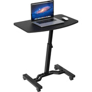 SHW Mobile Height Adjustable Laptop Rolling Cart with Height Adjustment from 28" to 33", Black