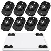 Self Adhesive Caster Wheels, Appliance Rollers for Kitchen Appliances, 360° Swivel Mini Universal Wheel Roller Casters, Sticky Pulley for Trash Can, Storage Box, Small Furniture (8, Black-Swivel)