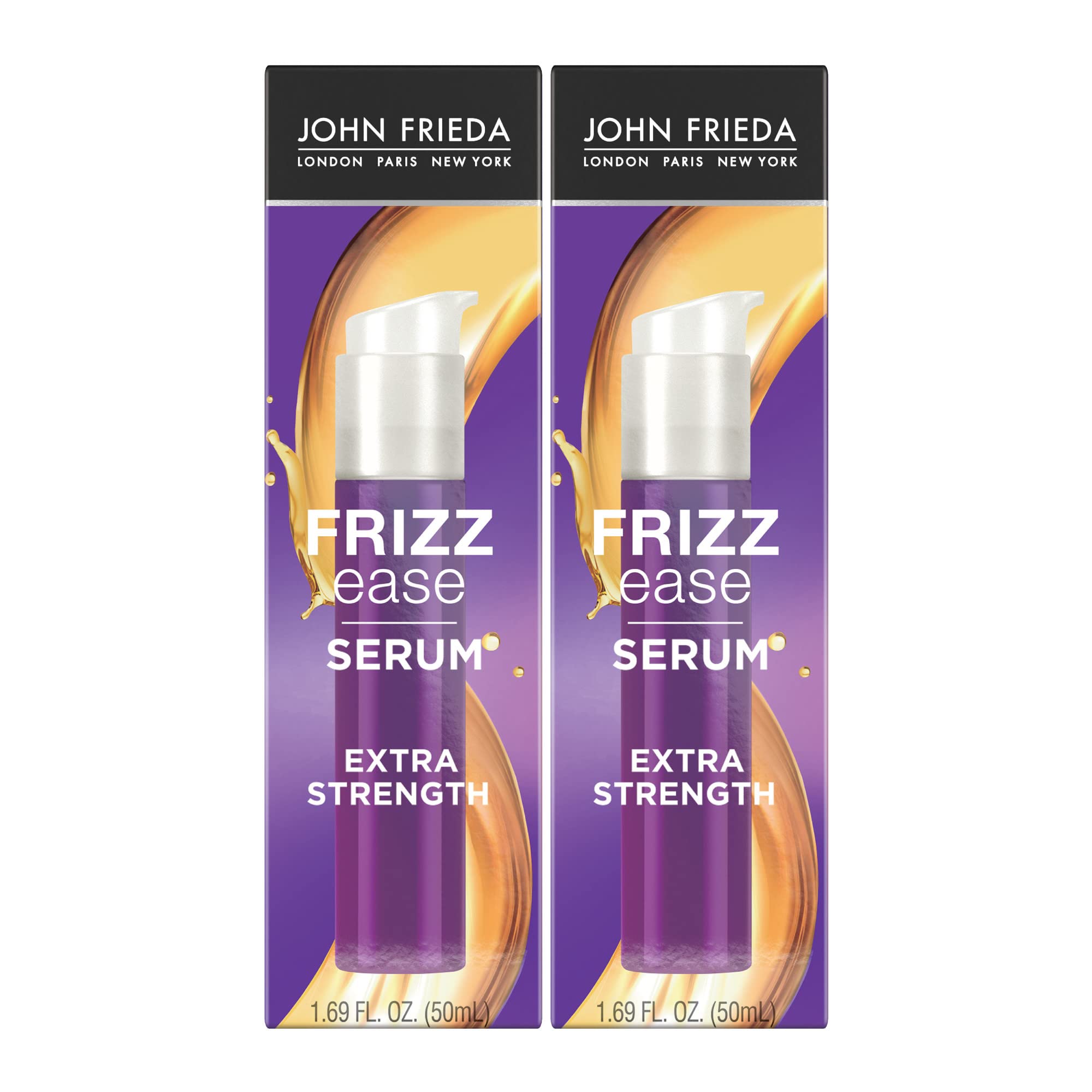 John Frieda Frizz Ease Extra Strength Hair Serum, Nourishing Hair Oil for Frizz Control, Heat Protectant with Argan & Coconut Oils, 1.69 fl oz