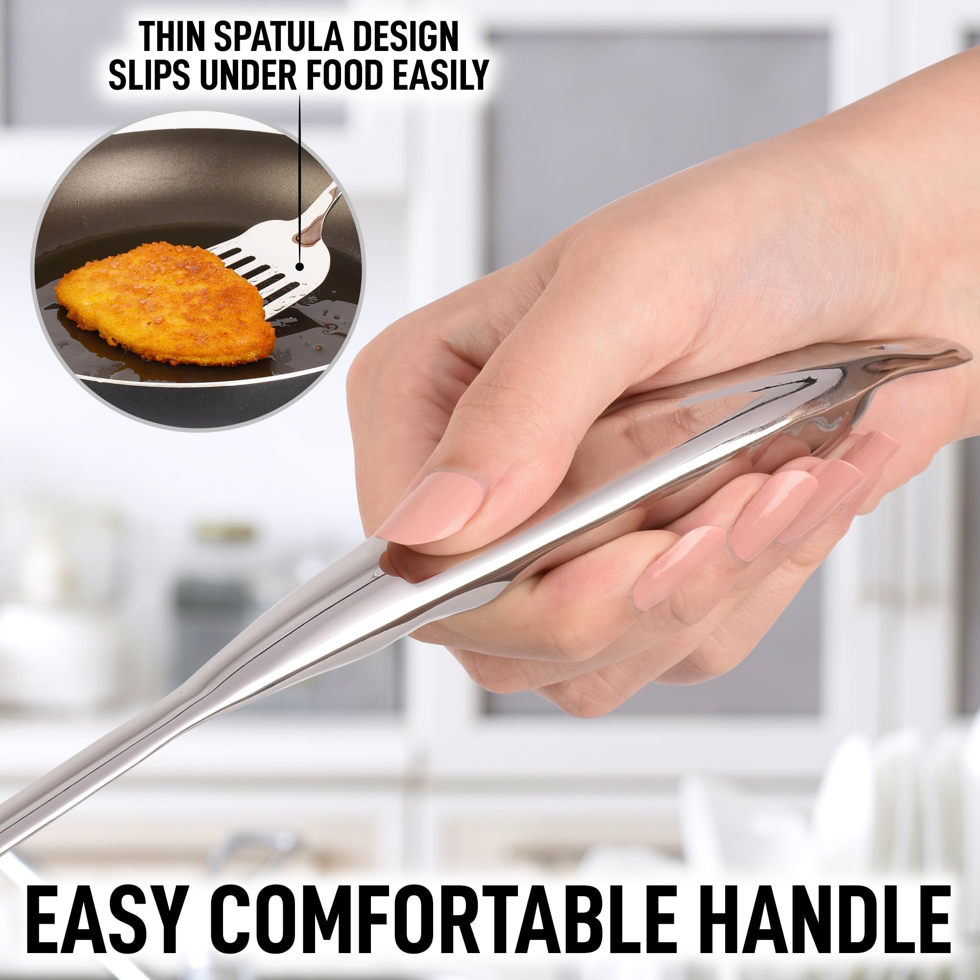 Zulay Kitchen Stainless Steel 13" Soup Ladle - Comfort Grid Steel Ladle with Long Handle and Ample Bowl Capacity Perfect for Stirring, Serving Soups and More - Heavy-Duty Metal Ladle