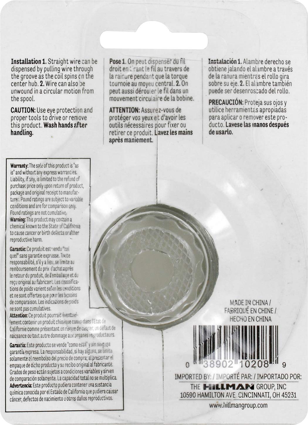 Hillman Steel Wire Rope 20 Gauge Galvanized Hobby Cable Wire, 20 x 175', Corrosion Resistant, Holds 15 lbs, Ideal for Crafts & DIY, Silver | 123106