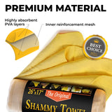 Premium Shammy Cloth for Car Drying - (26”x17”) - Super Absorbent Reusable Chamois Towel for Car - Scratch-Free Shammy Towel for Car - Car Drying Towel