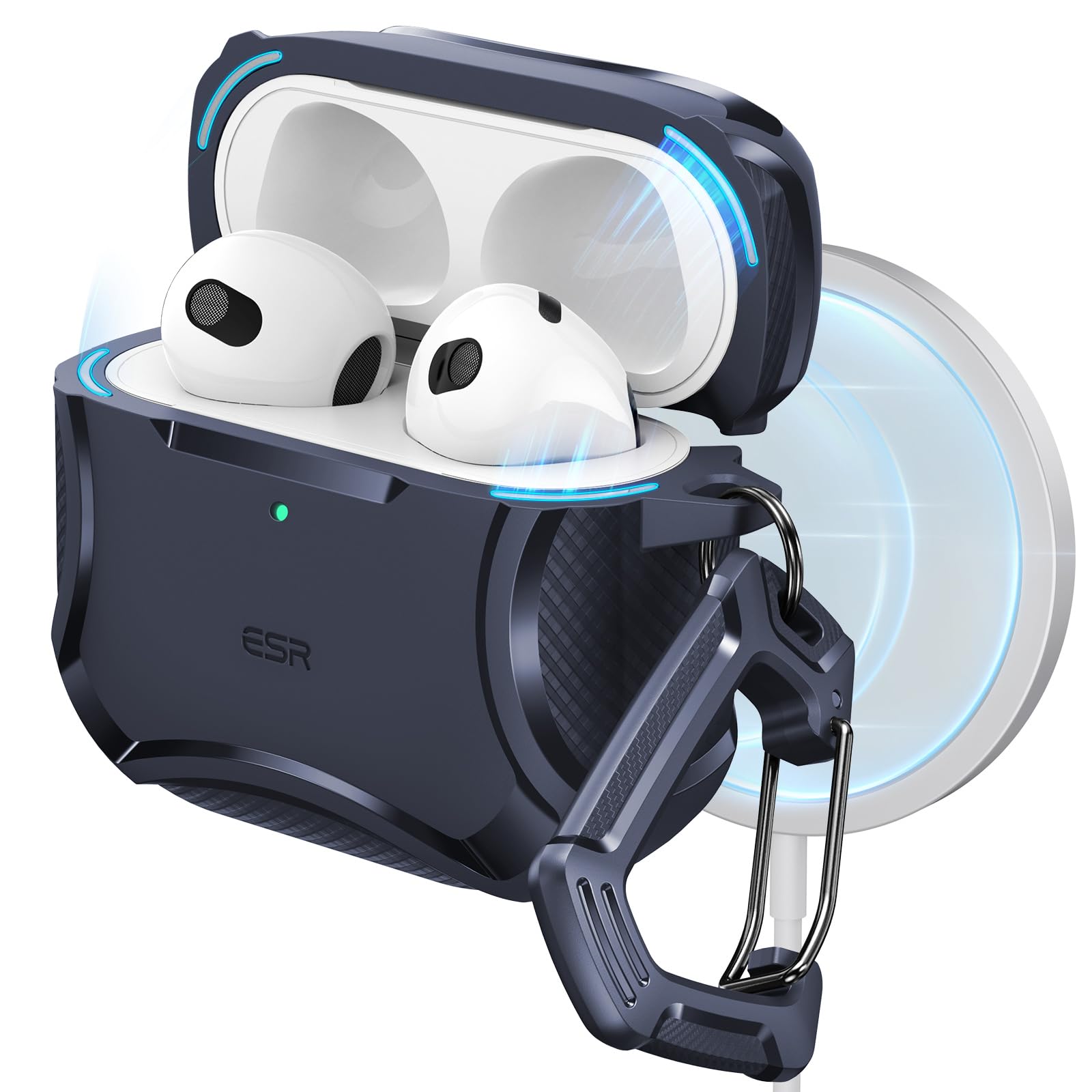 ESR for AirPods Pro 2nd Generation Case (HaloLock), Compatible with Airpods Pro Case 2nd/1st Gen (2023/2022/2019), Compatible with MagSafe, Powerful Drop Protection, Magnetic Lid, Black